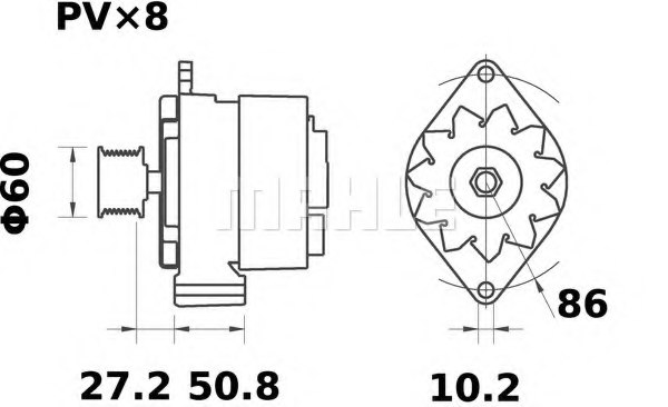 MAHLE ORIGINAL MG 322 Alternator
